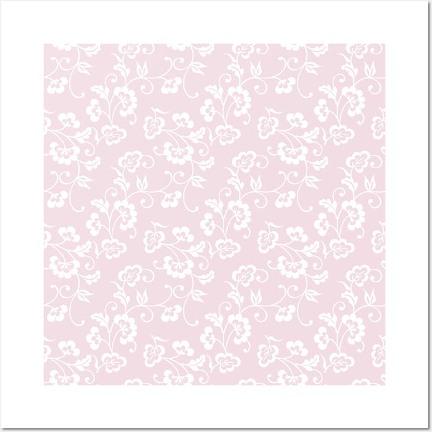 Pink floral pattern Wall Art by BKDesigns